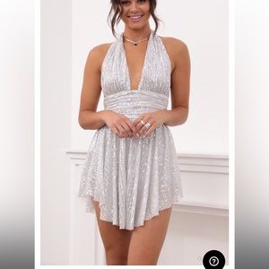 lucy in the sky silver dress
